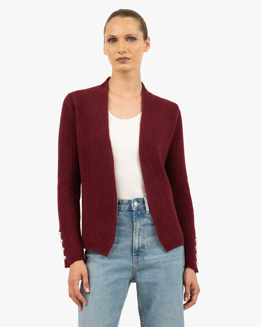 Sorapis Cardigan - Bordeaux Cashmere