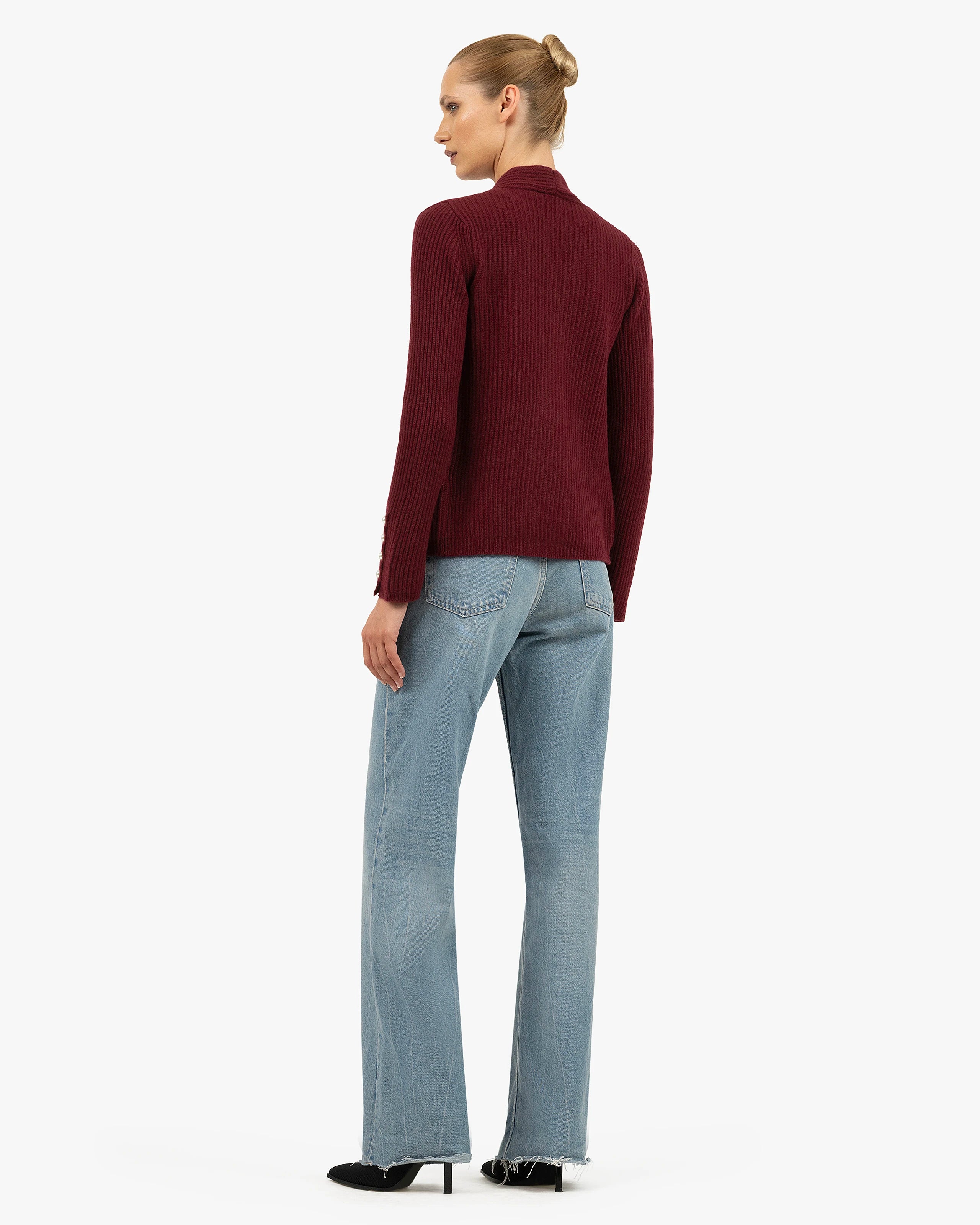 Sorapis Cardigan - Bordeaux Cashmere