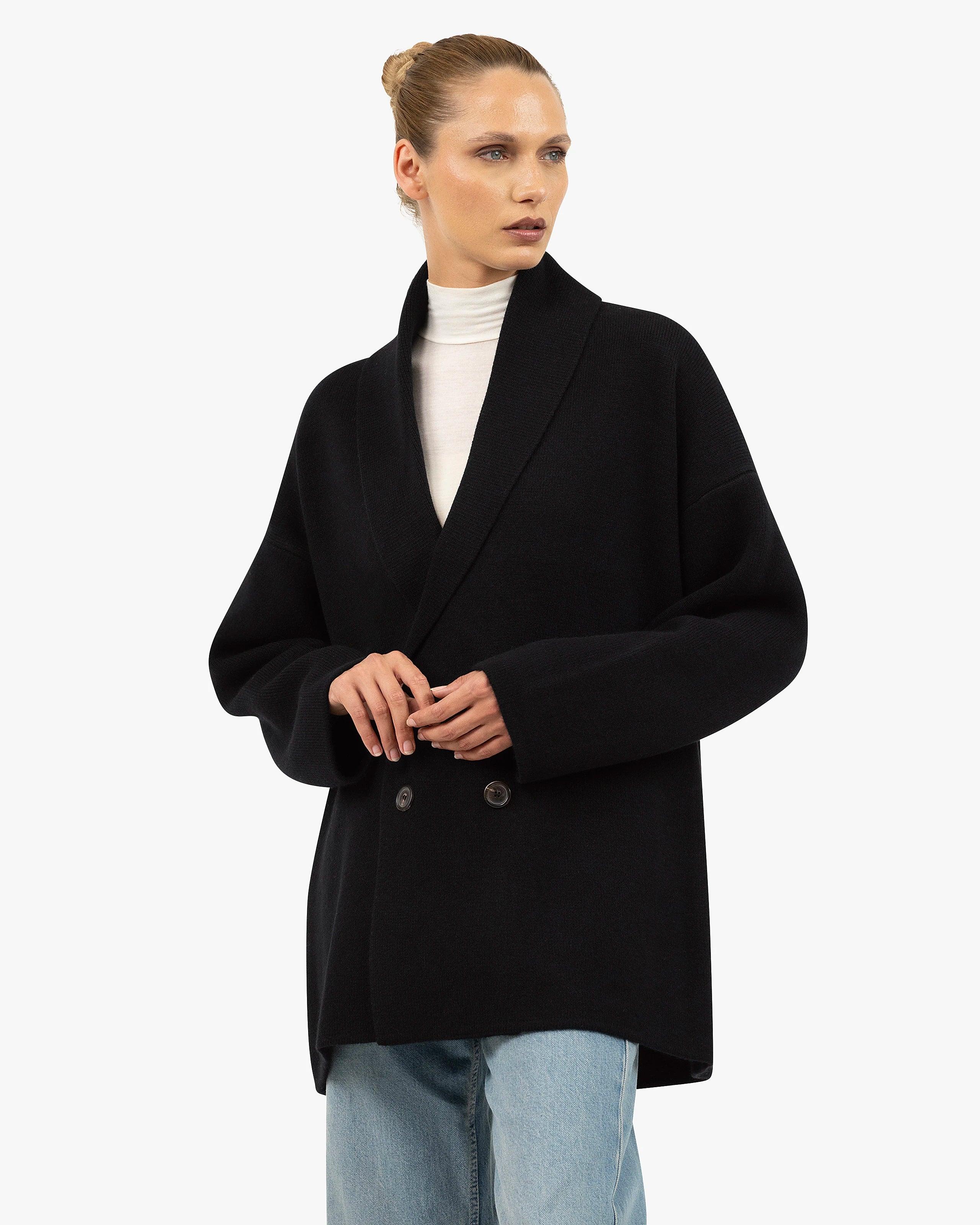Women's Rialto Coat Cardigan - Black Cashmere