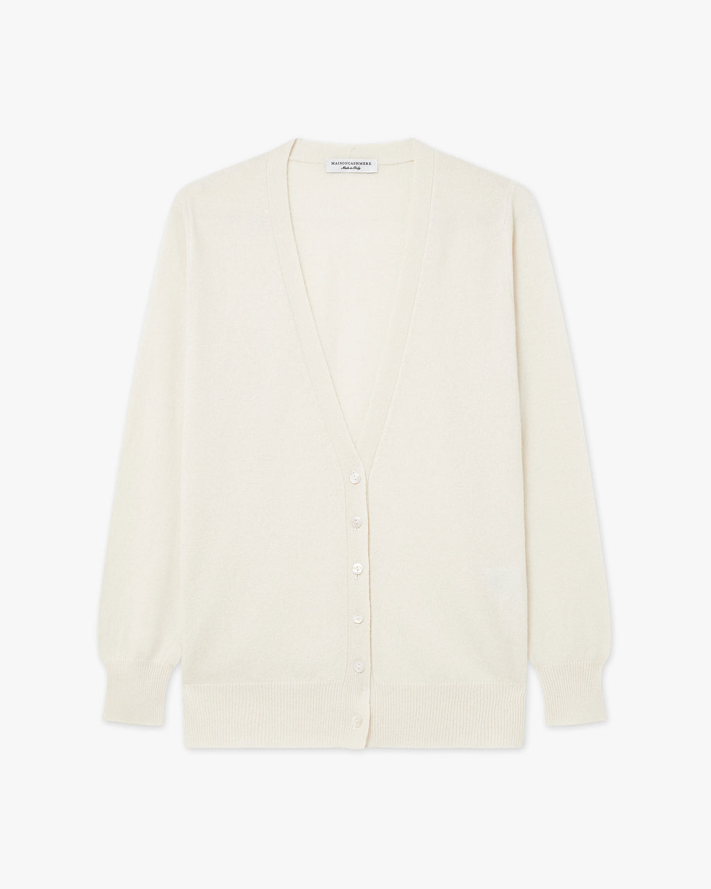 Women's Essential V-Neck Cardigan - White Cashmere
