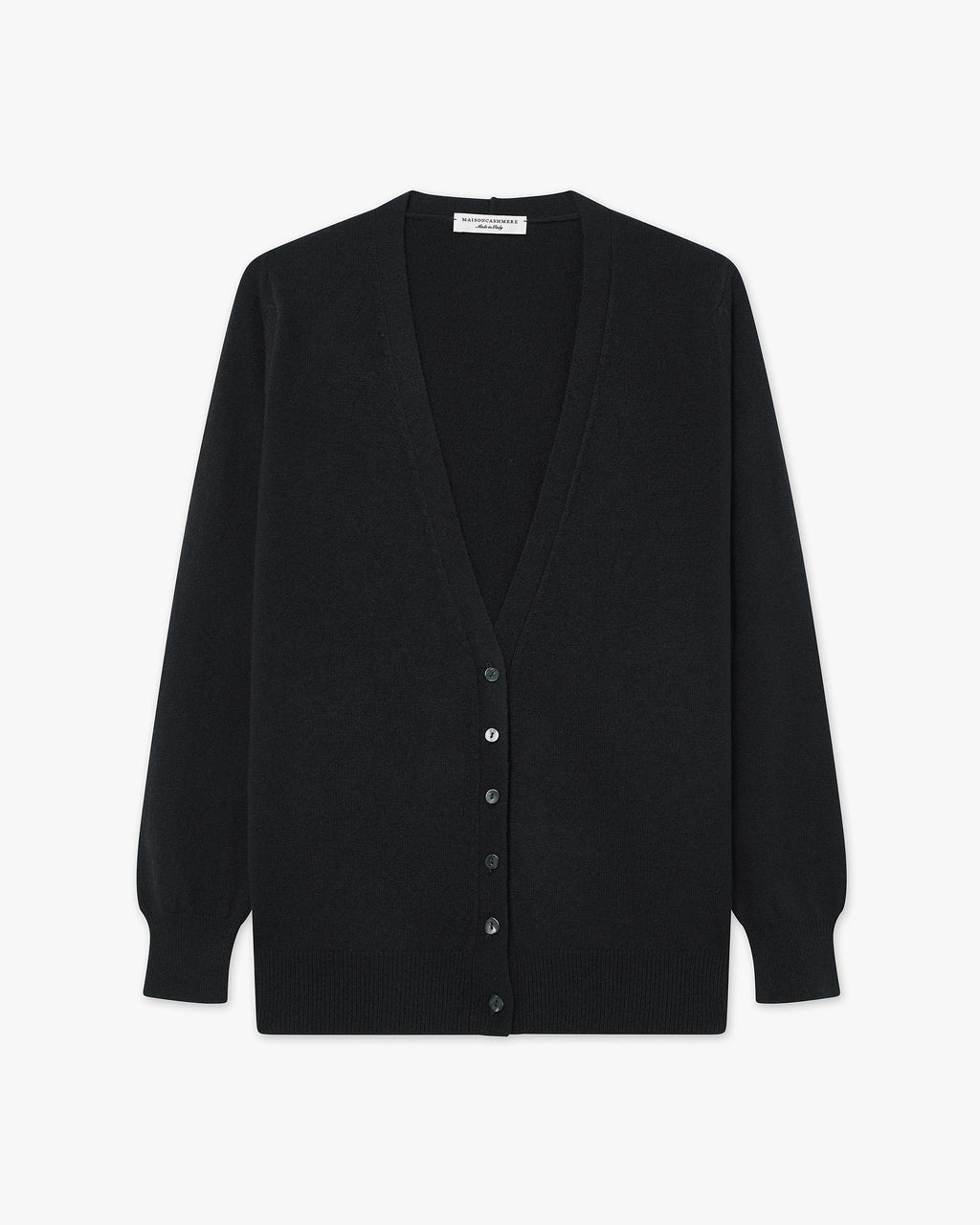 Women's Essential V-Neck Cardigan - Black Cashmere