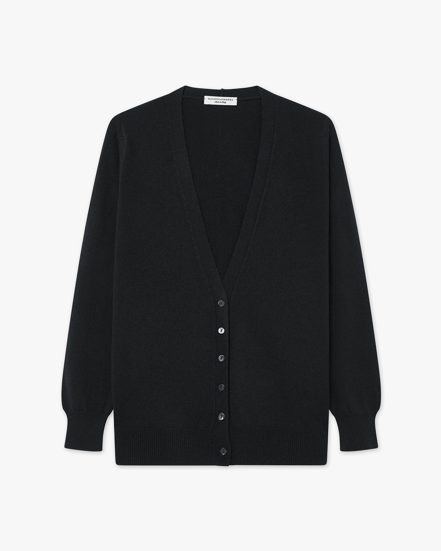 Women's Essential V-Neck Cardigan - Black Cashmere
