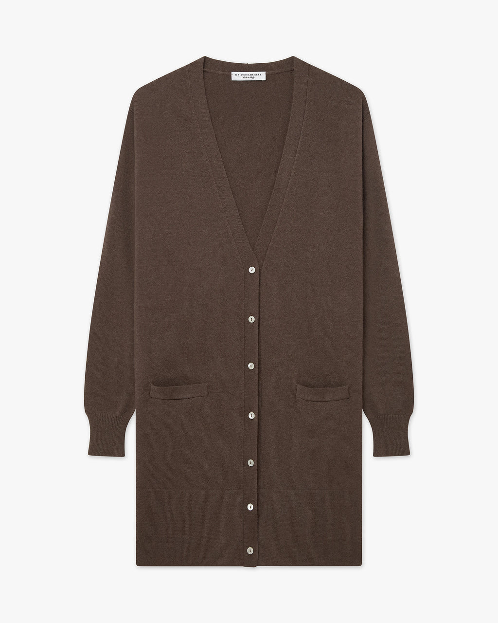 Essential Long Cardigan - Brown Cashmere