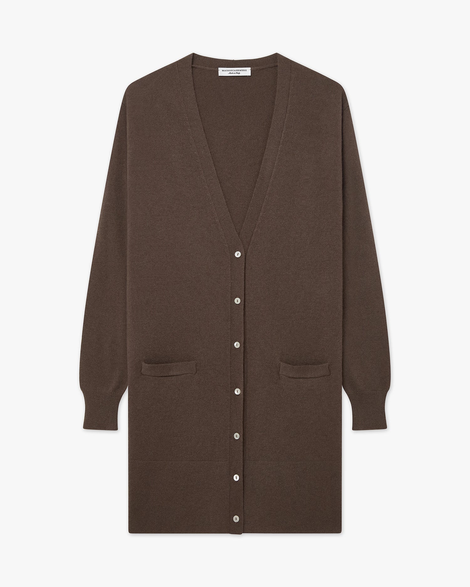 Essential Long Cardigan - Brown Cashmere