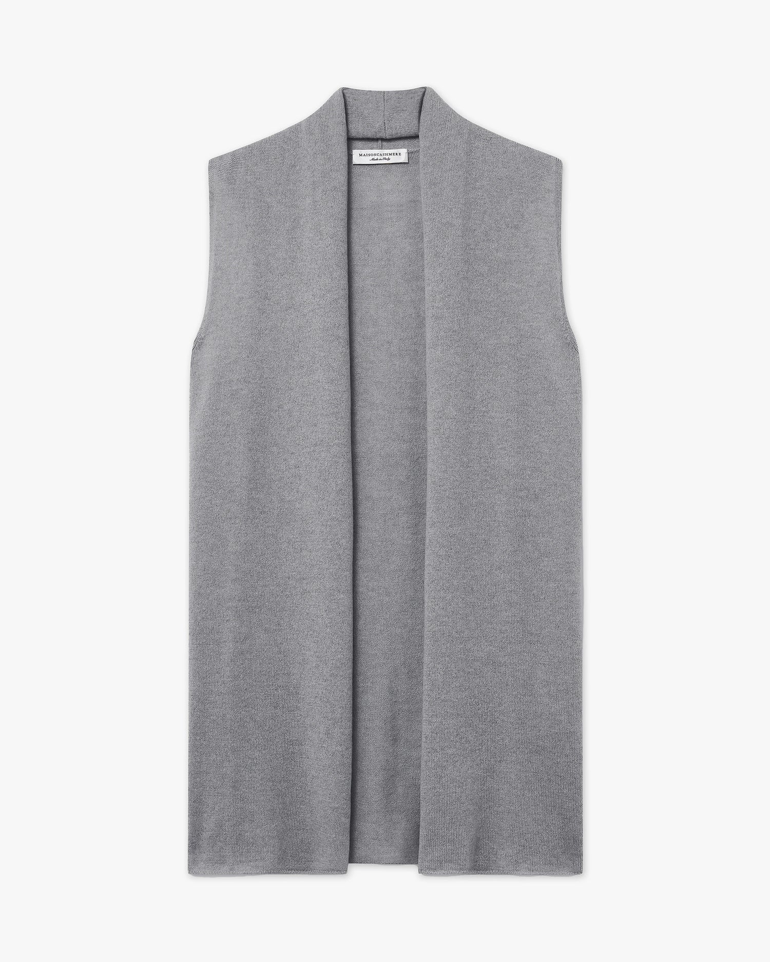 Essential Sleeveless Cardigan - Medium Grey Cashmere