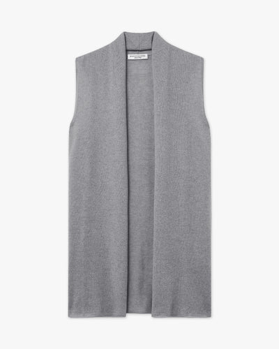Essential Sleeveless Cardigan - Medium Grey Cashmere