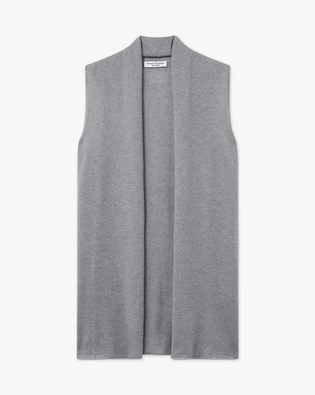 Essential Sleeveless Cardigan - Medium Grey Cashmere