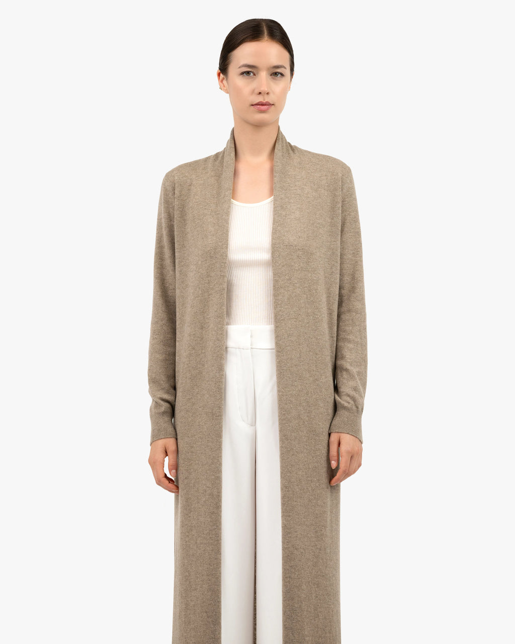 Stresa Long Cardigan - Taupe Cashmere