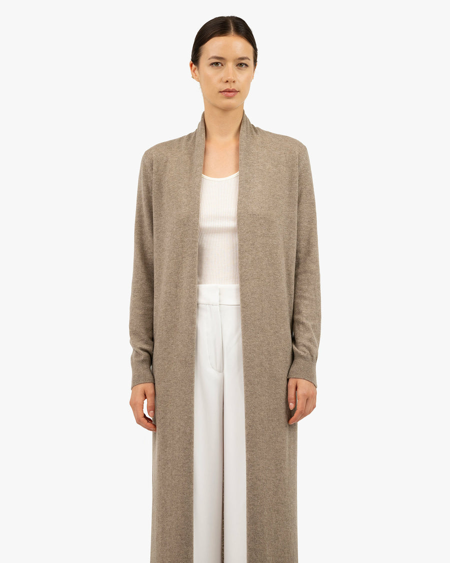 Stresa Long Cardigan - Taupe Cashmere
