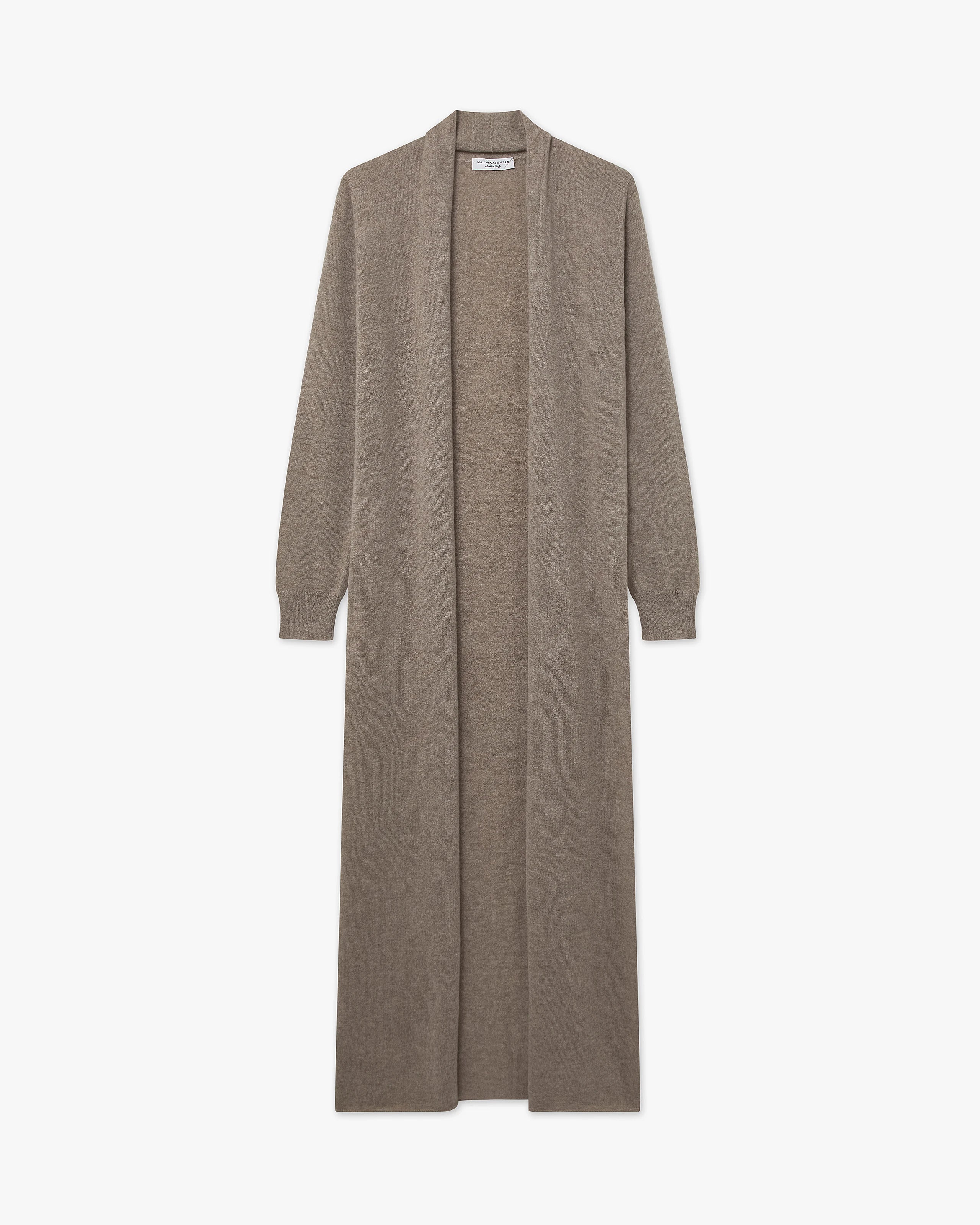 Women's Stresa Long Cashmere Cardigan - Taupe | MaisonCashmere
