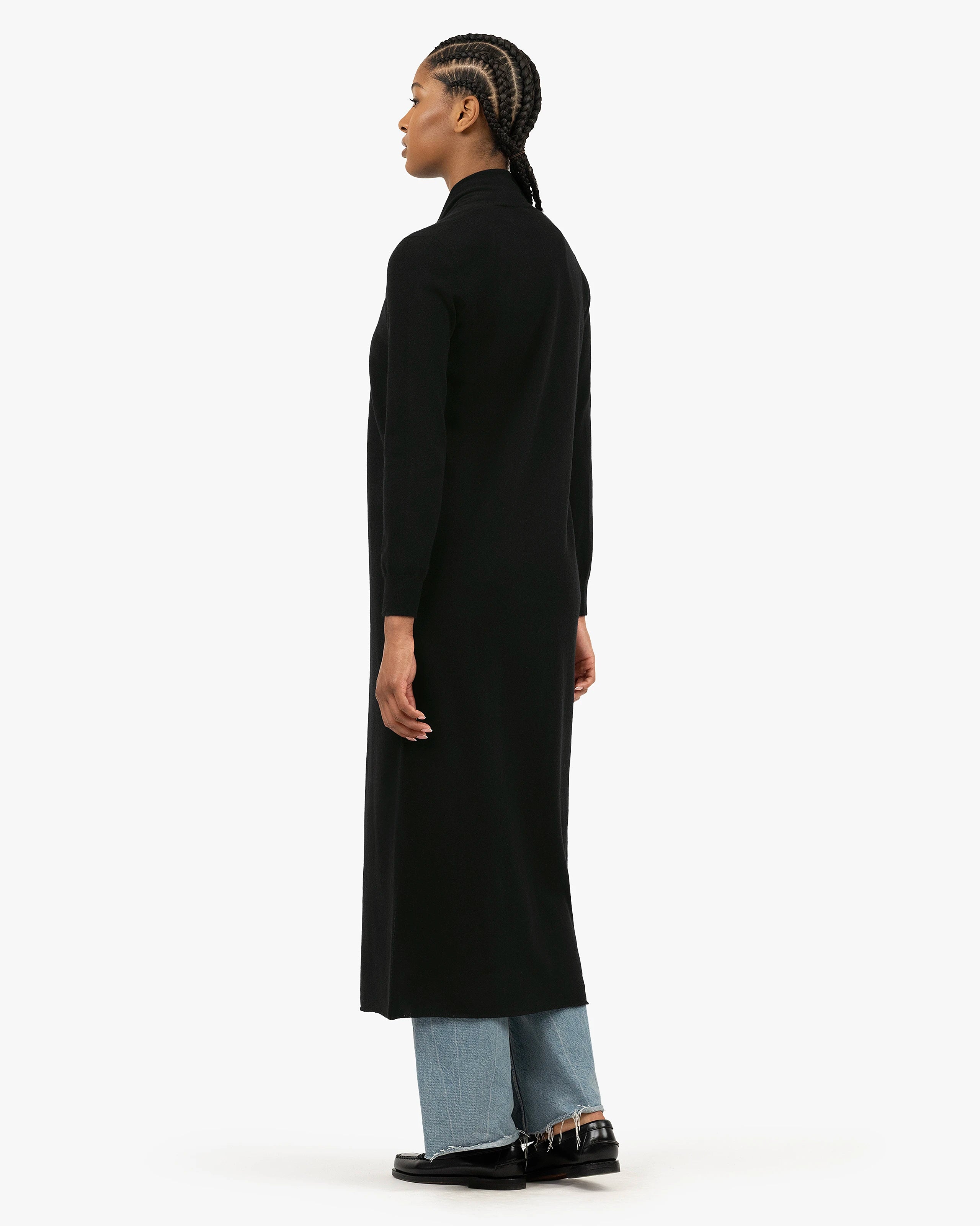 Stresa Long Cardigan - Black Cashmere
