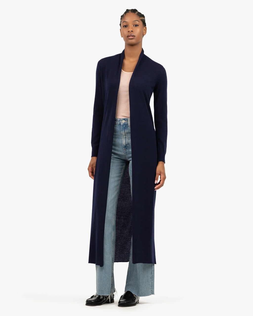 Stresa Long Cardigan - Blue Cashmere