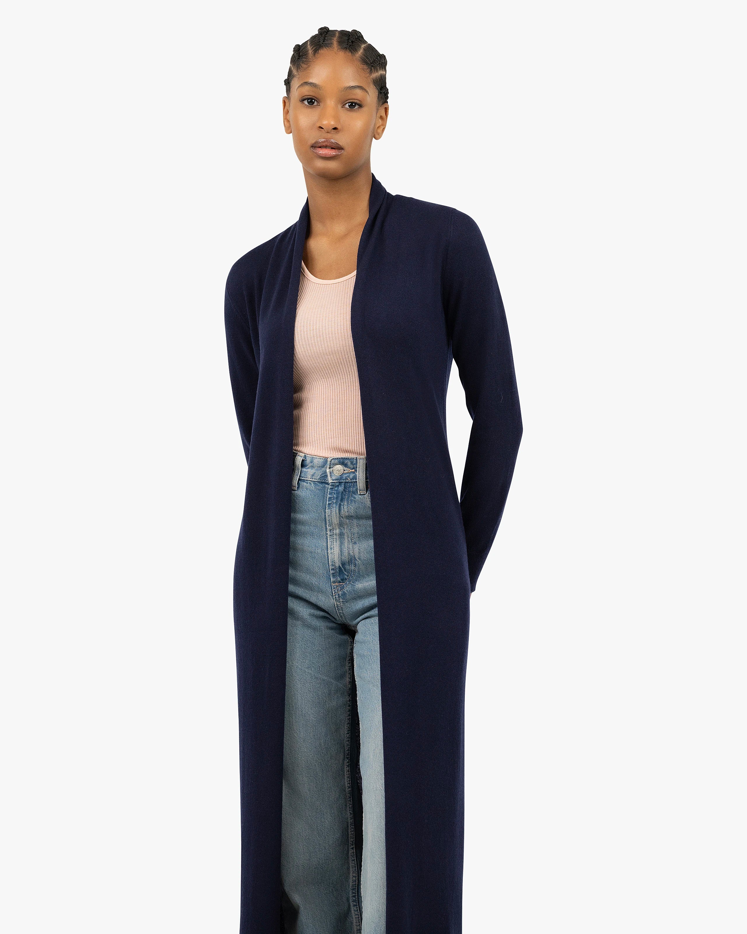 Stresa Long Cardigan - Blue Cashmere