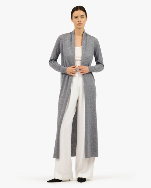 Stresa Long Cardigan - Grey Cashmere