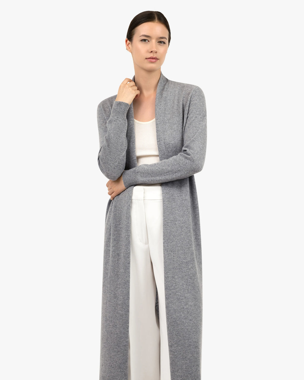 Stresa Long Cardigan - Grey Cashmere