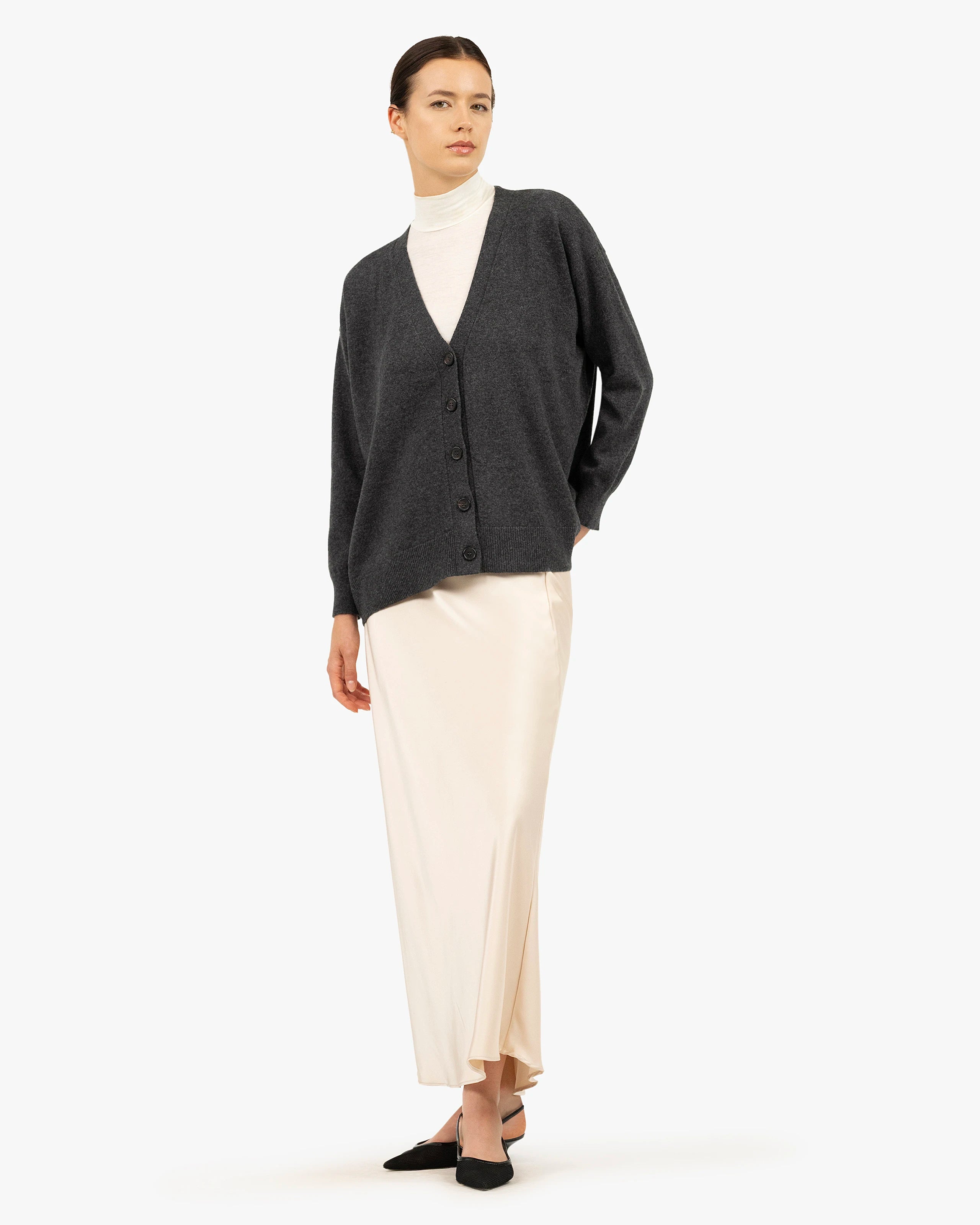 Velia Maxi Cardigan - Charcoal Cashmere