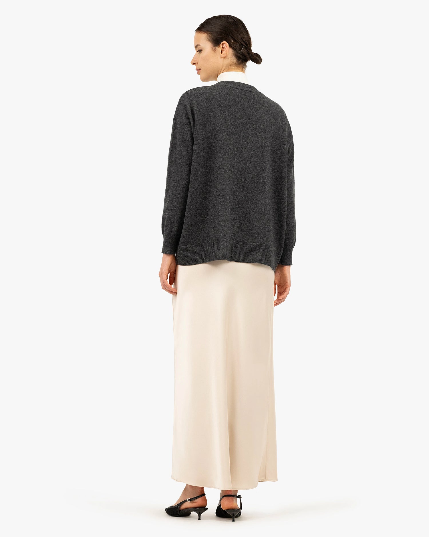 Velia Maxi Cardigan - Charcoal Cashmere
