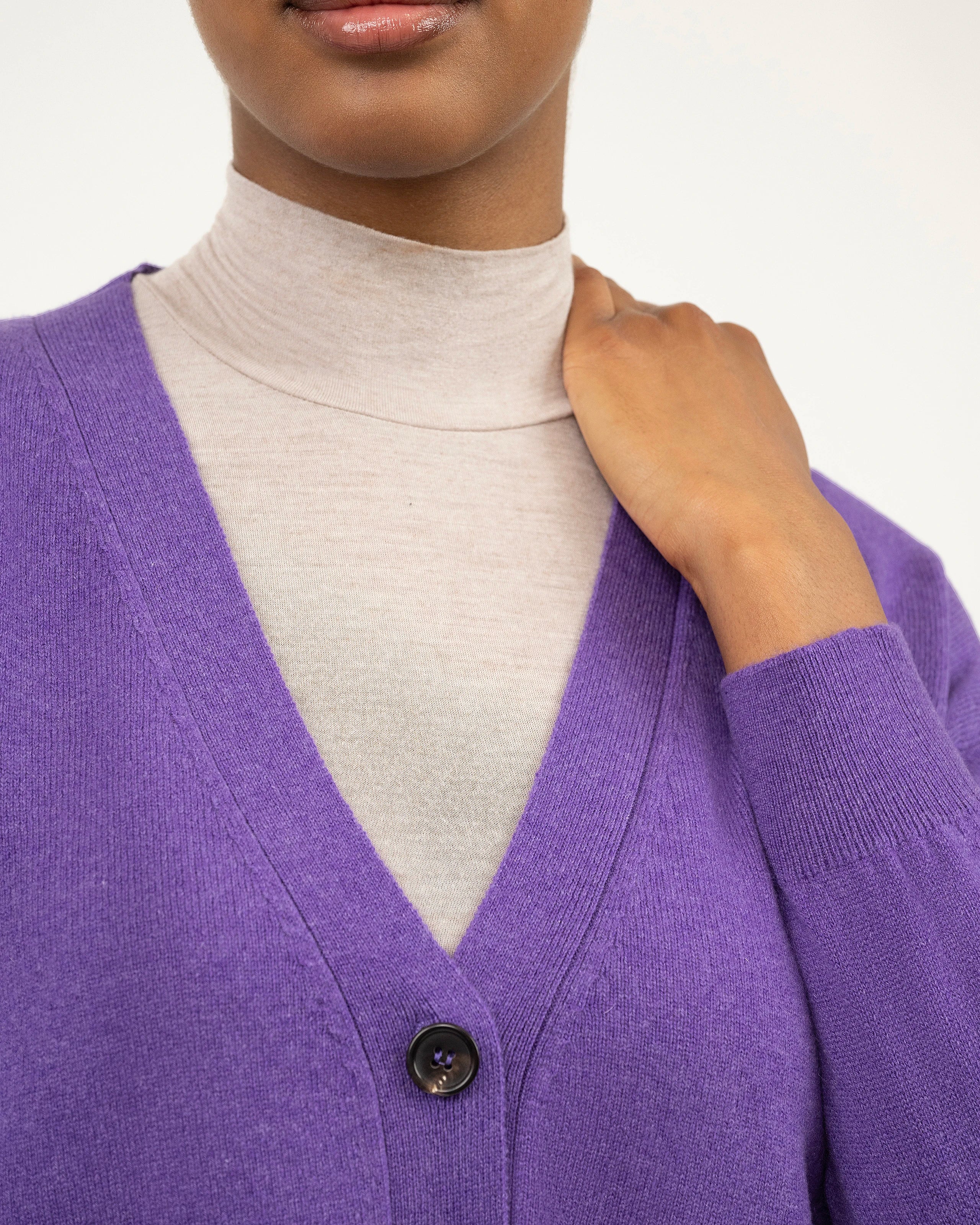 Velia Maxi Cardigan - Purple Cashmere