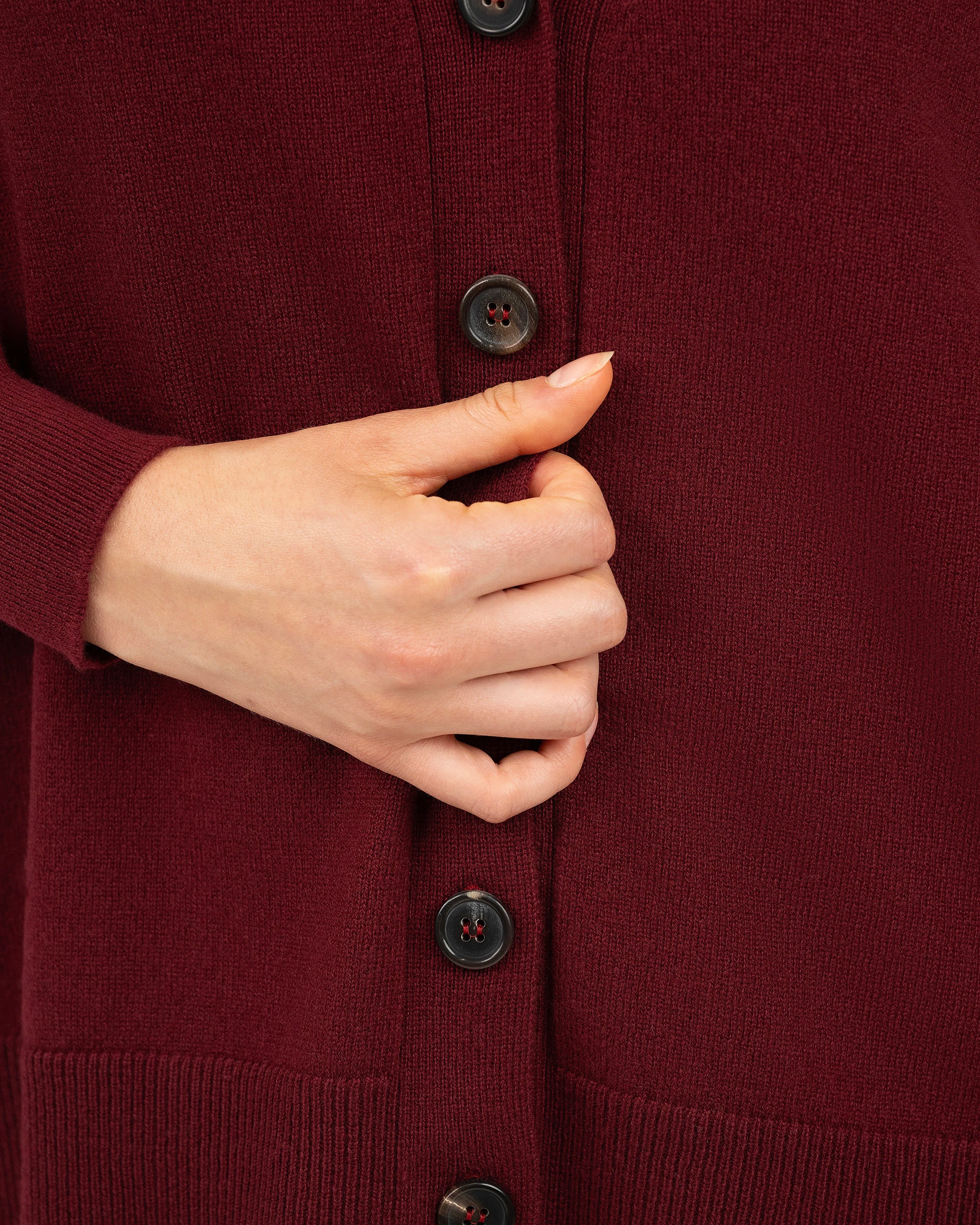 Velia Maxi Cardigan - Bordeaux Cashmere