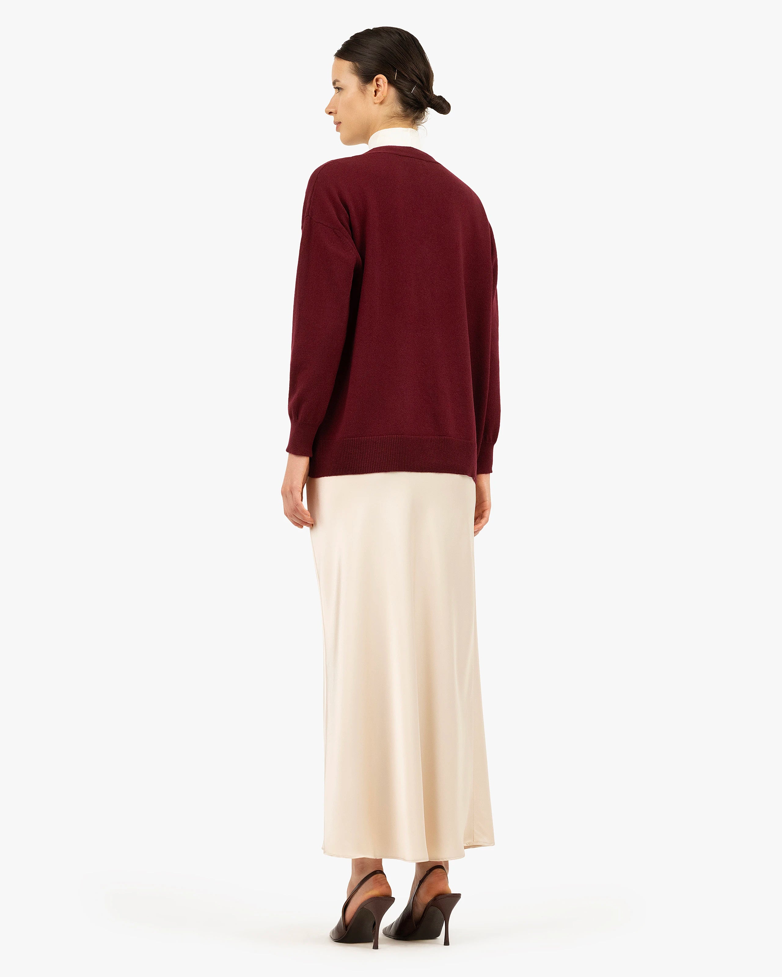 Velia Maxi Cardigan - Bordeaux Cashmere
