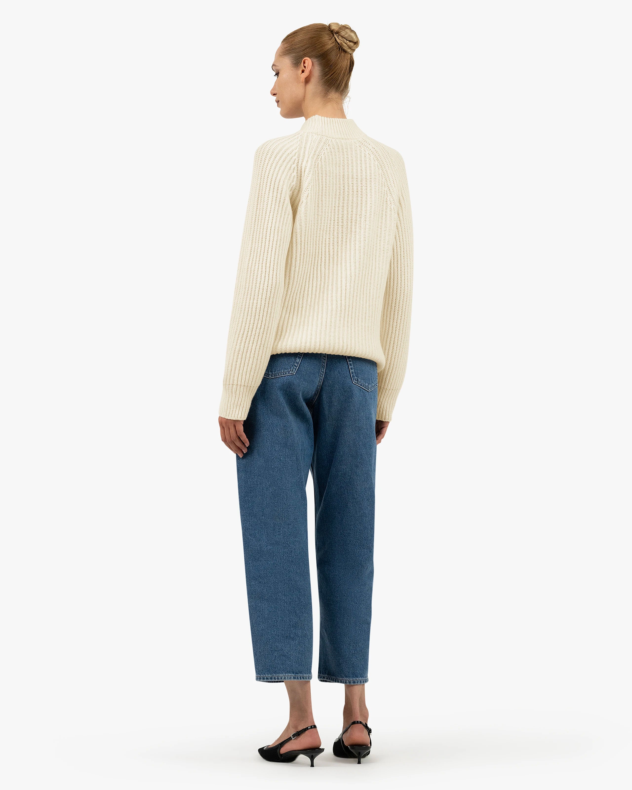 Women's Celerina Crew Neck Sweater - White Cashmere