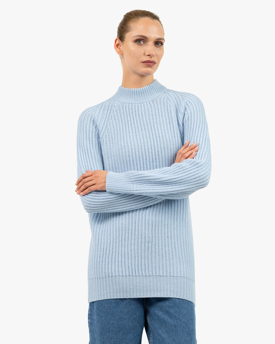 Women's Celerina Crew Neck Sweater - Light Blue Cashmere