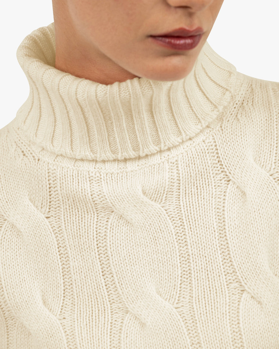 Women's Celerina Turtleneck Sweater - White Cashmere