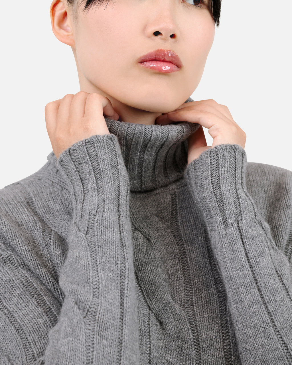 Women's Celerina Turtleneck Sweater - Medium Grey Cashmere