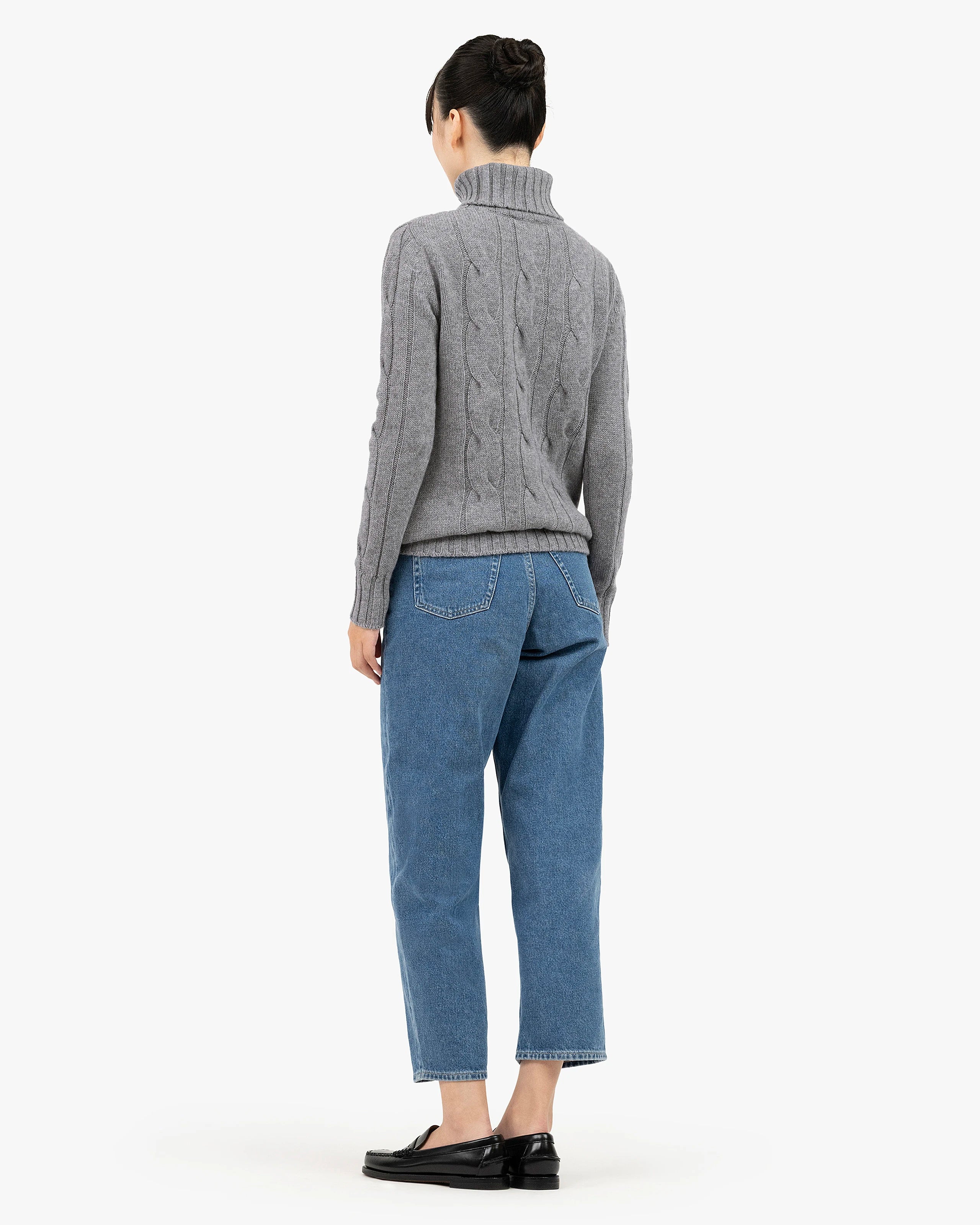 Women's Celerina Turtleneck Sweater - Medium Grey Cashmere