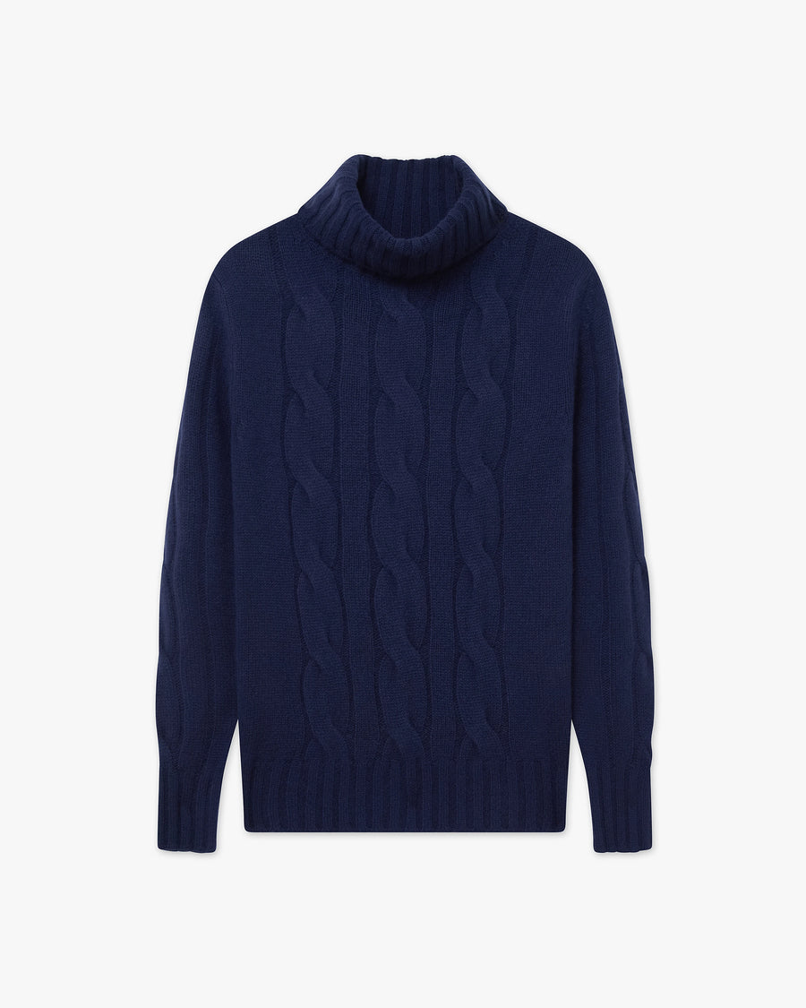 Women's Celerina Turtleneck Sweater - Blue Cashmere