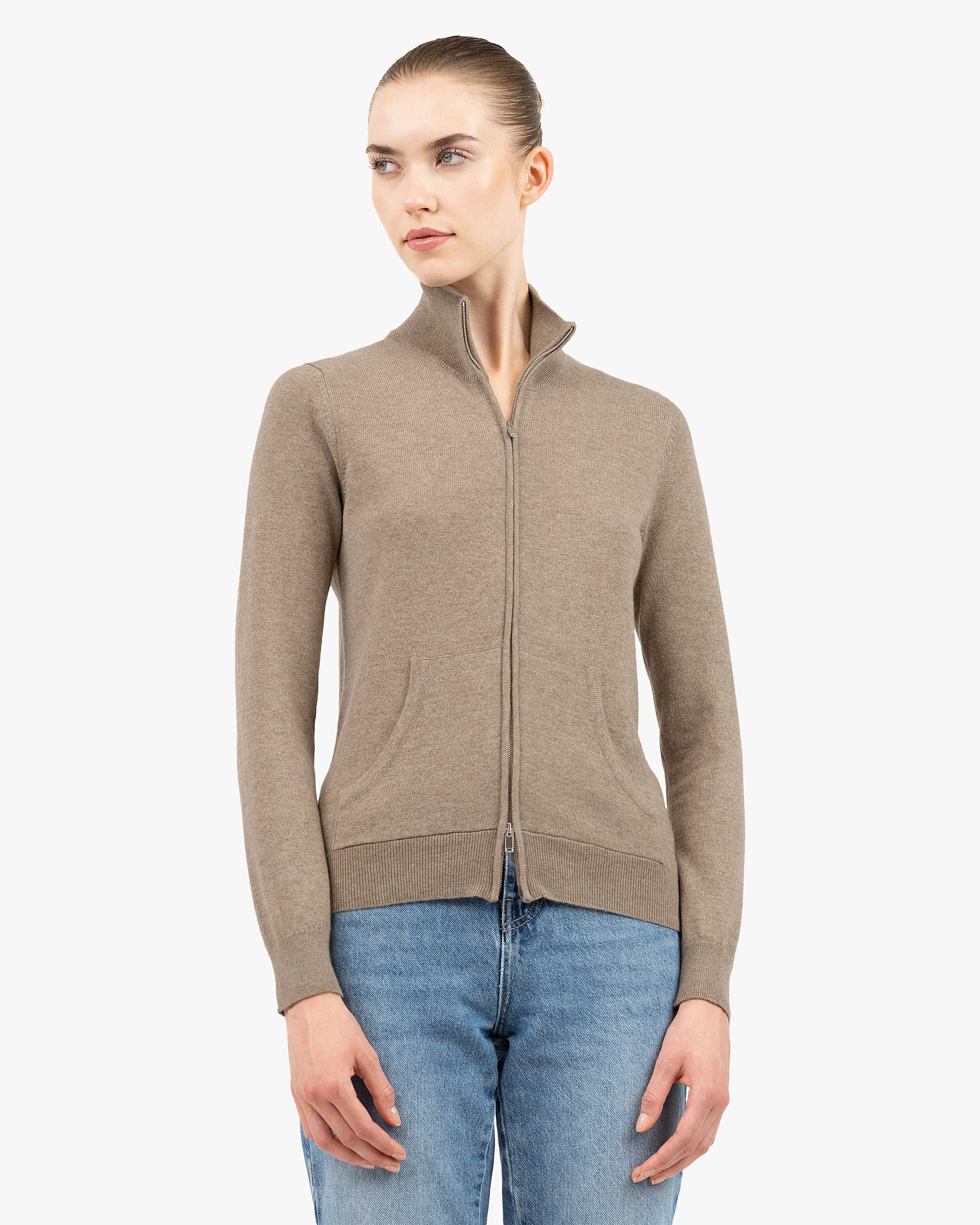 Women's Salò Zip Cardigan - Taupe Cashmere