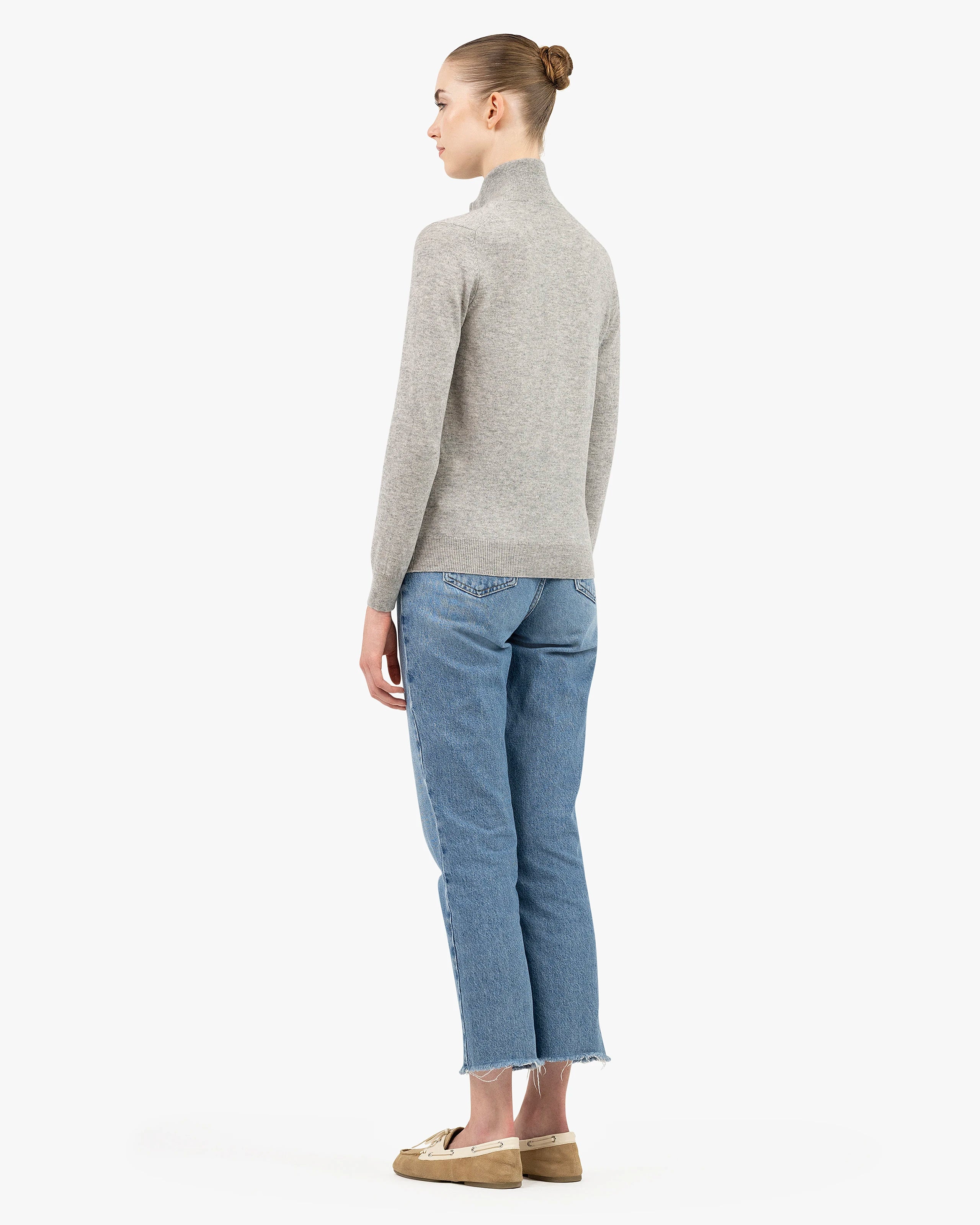Women's Salò Zip Cardigan - Light Grey Cashmere