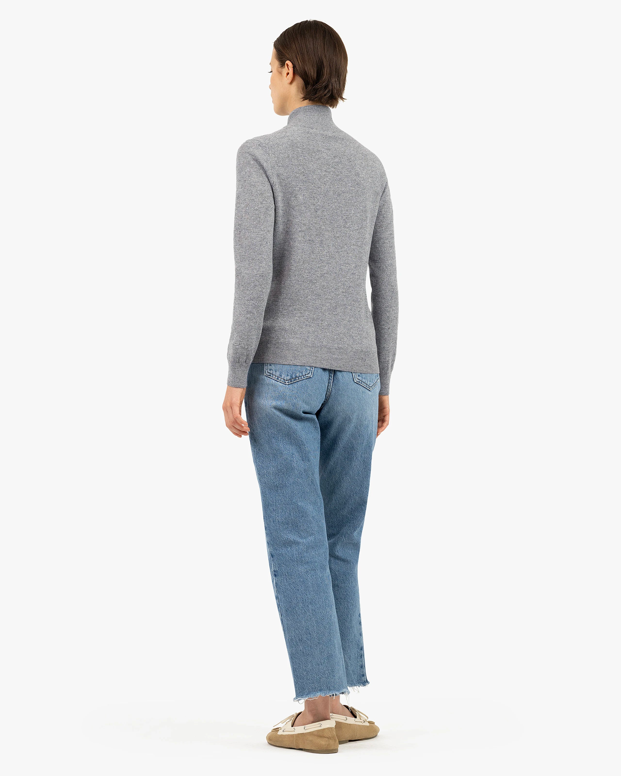 Women's Salò Zip Cardigan - Medium Grey Cashmere