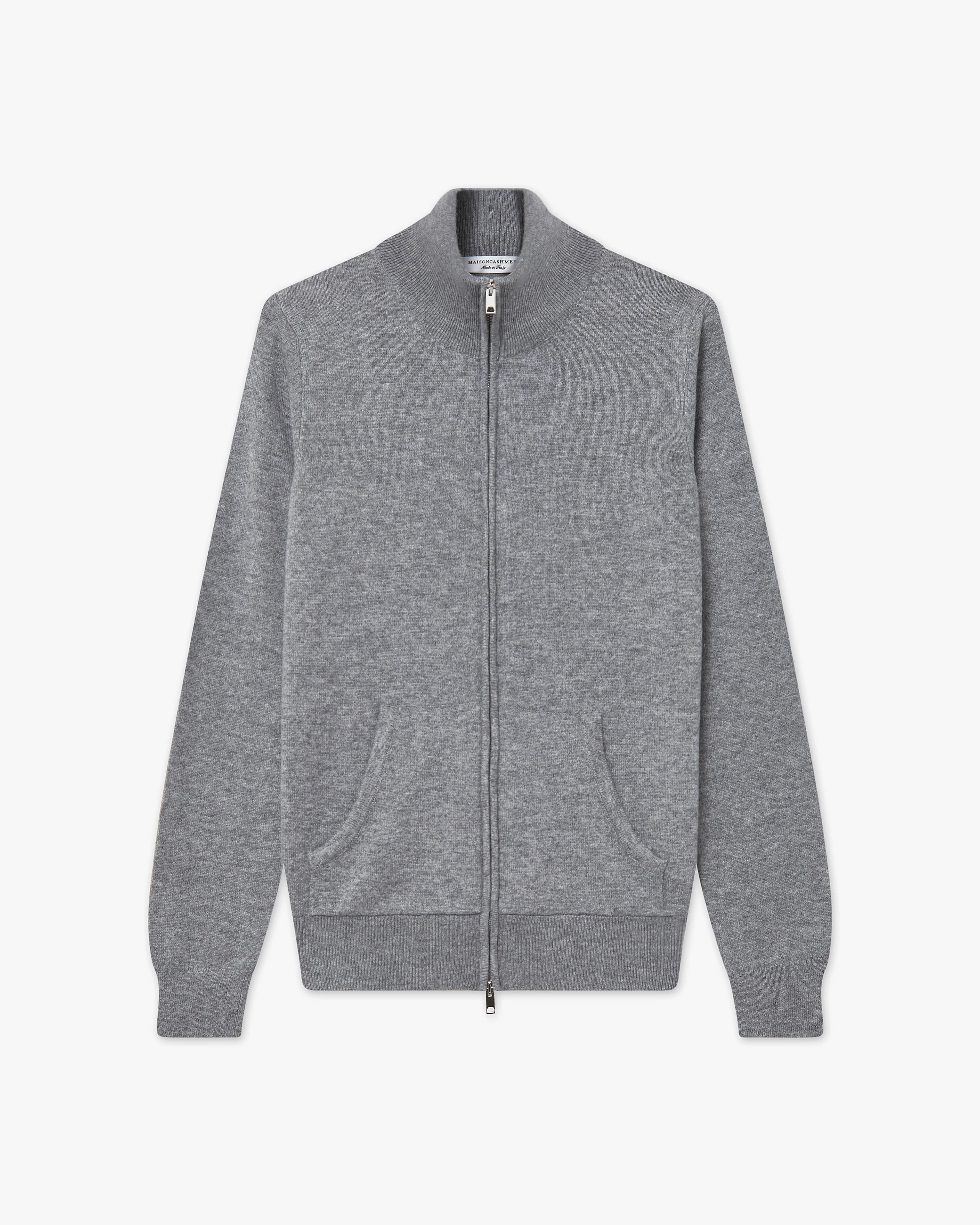 Women's Salò Zip Cashmere Cardigan - Medium Grey | MaisonCashmere