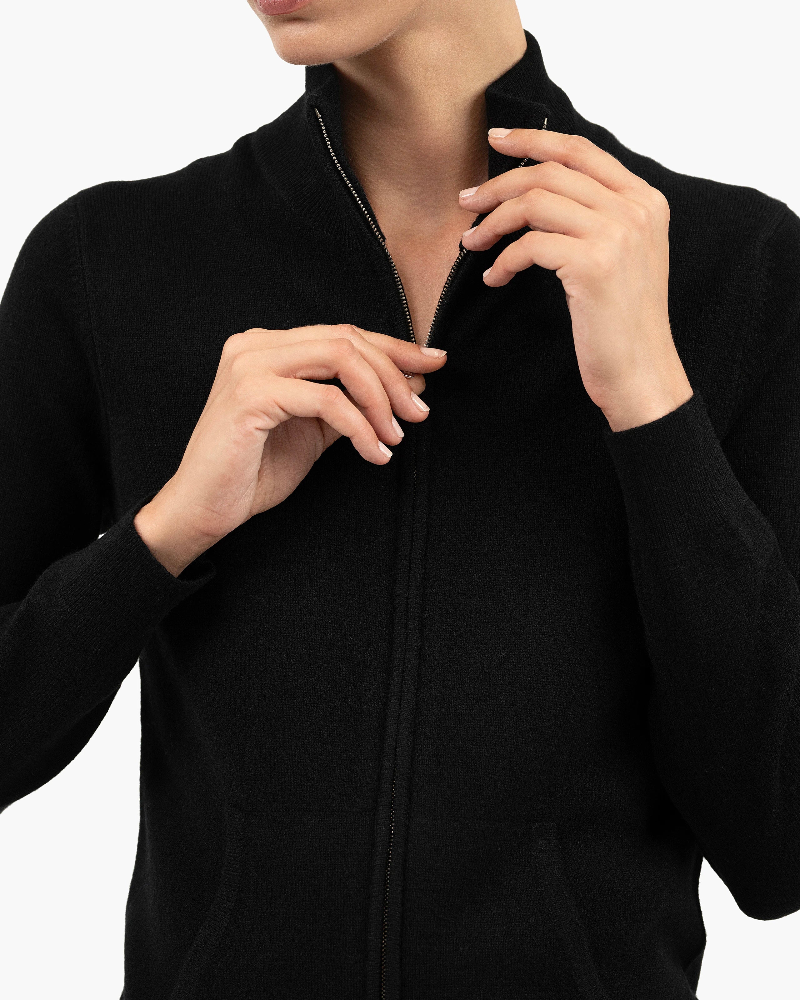 Women's Salò Zip Cardigan - Black Cashmere