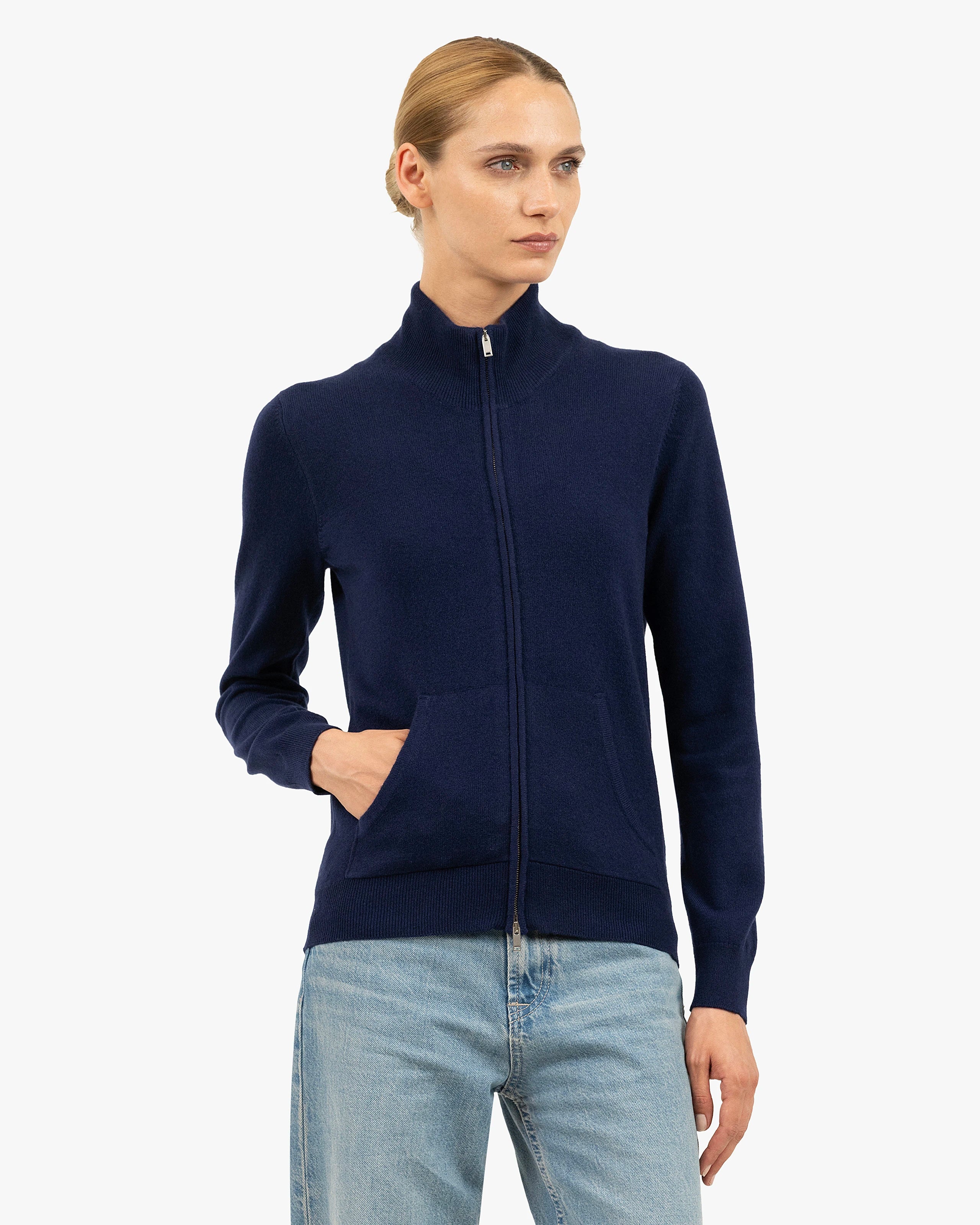 Women's Salò Zip Cardigan - Blue Cashmere