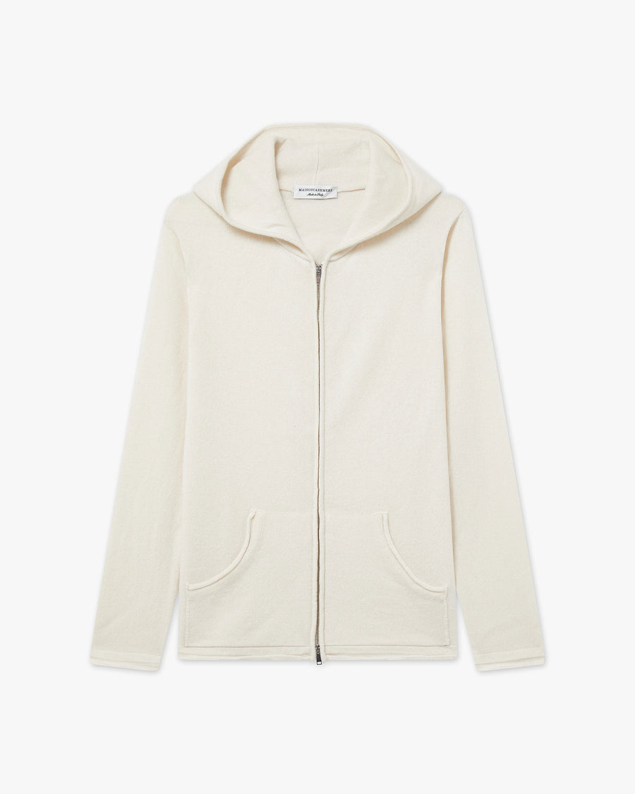 Women's Salò Zip Hoodie - White Cashmere
