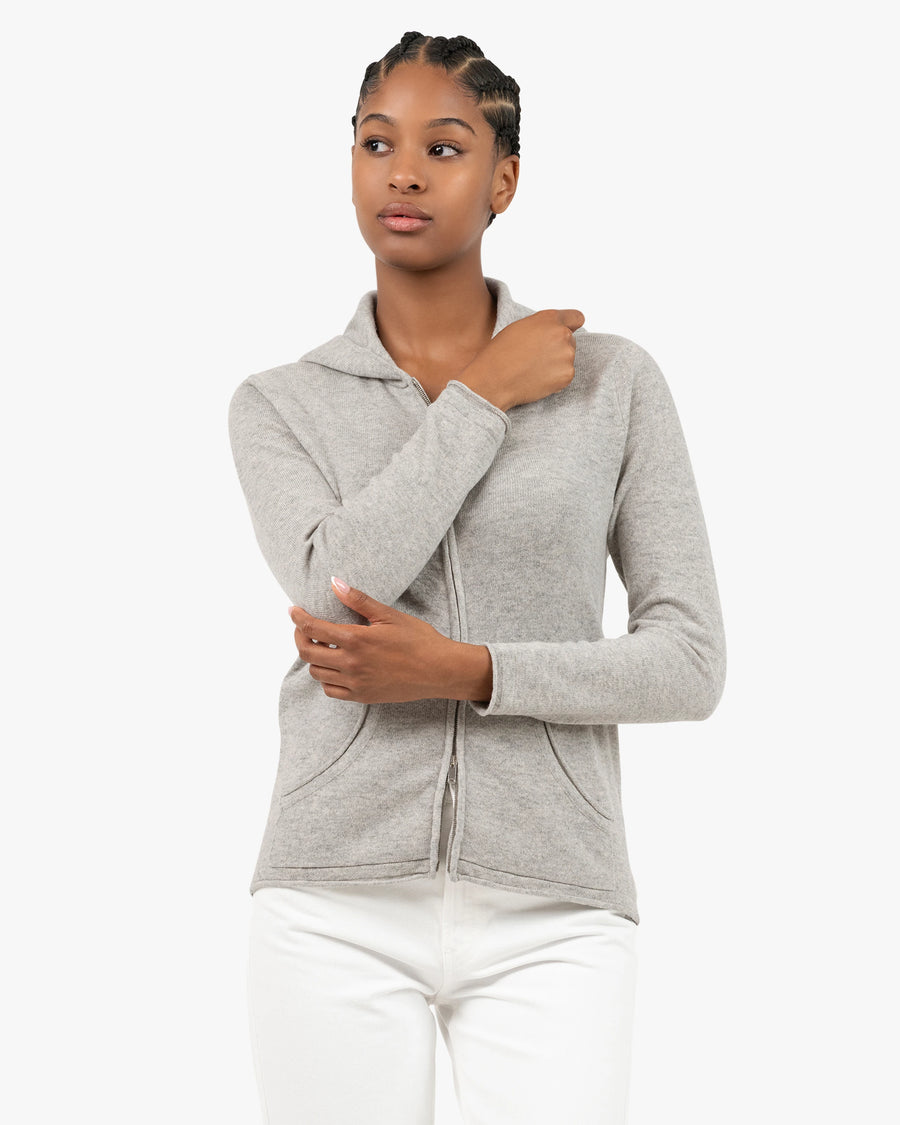 Women's Salò Zip Hoodie - Light Grey Cashmere