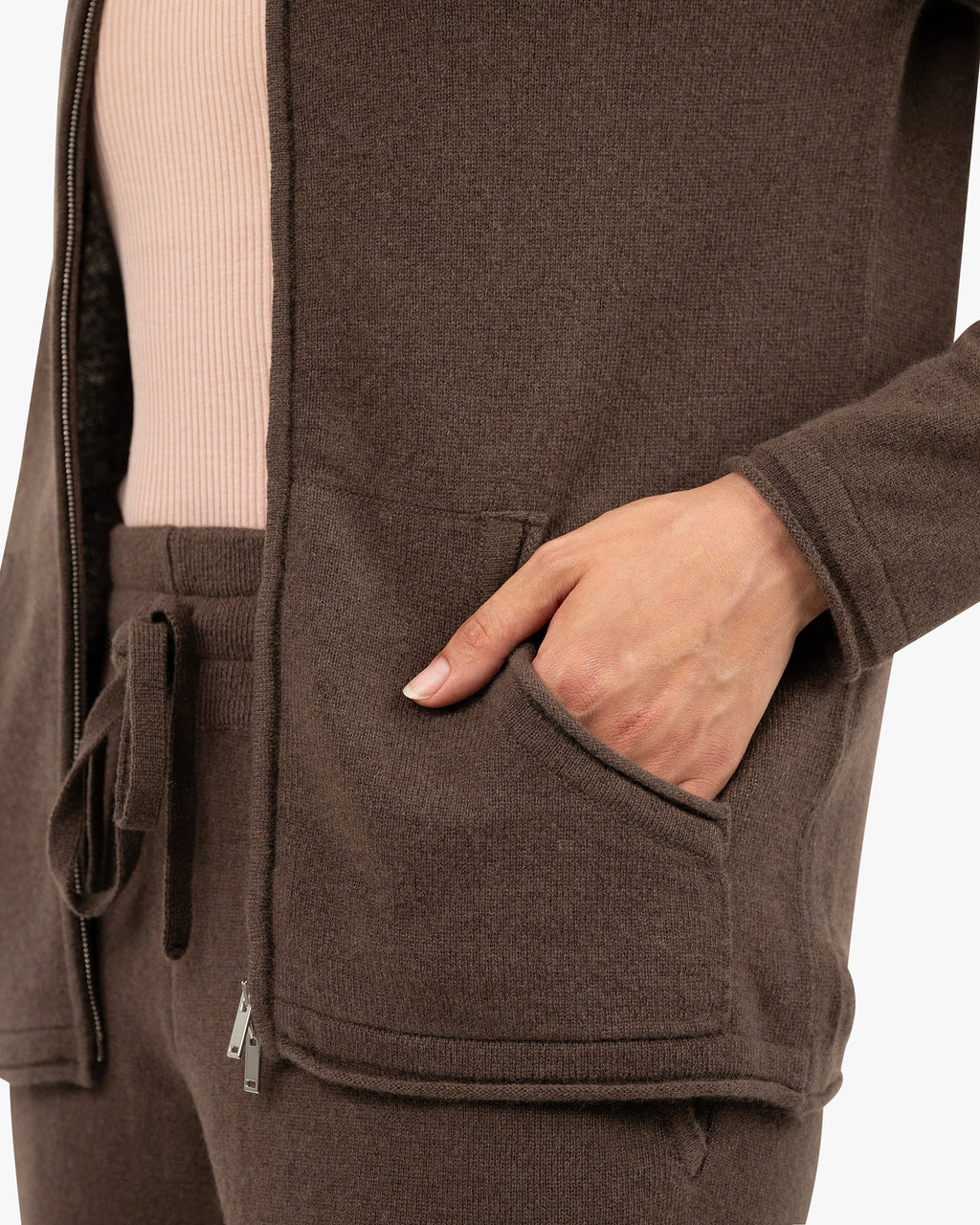 Women's Salò Zip Hoodie - Brown Cashmere