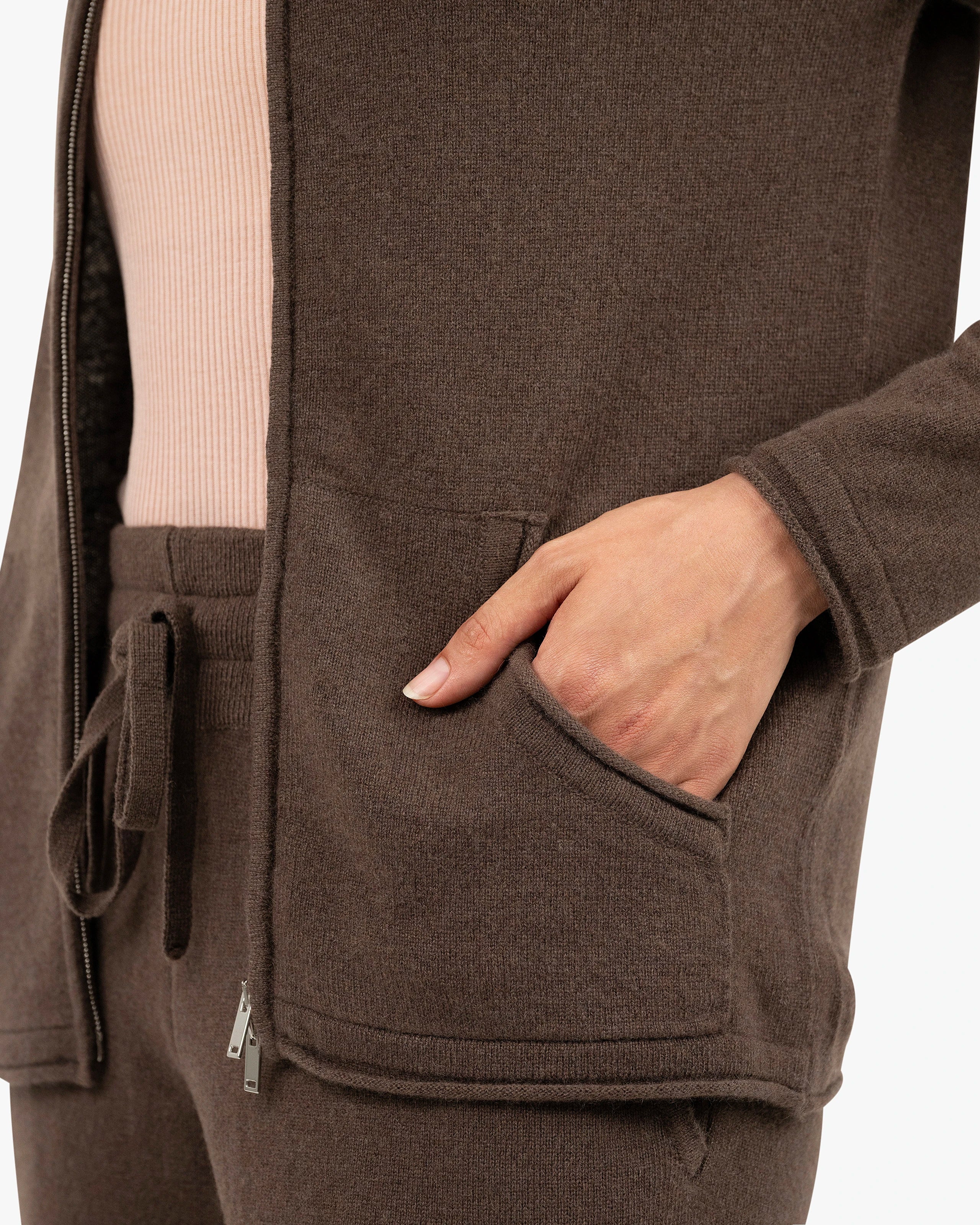 Women's Salò Zip Hoodie - Brown Cashmere