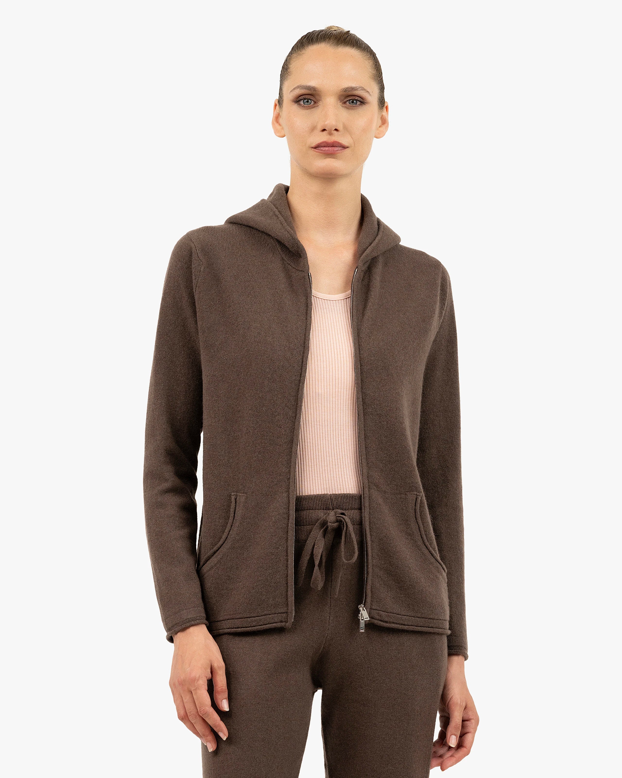 Women's Salò Zip Hoodie - Brown Cashmere