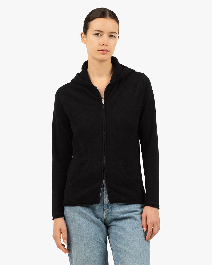 Women's Salò Zip Hoodie - Black Cashmere