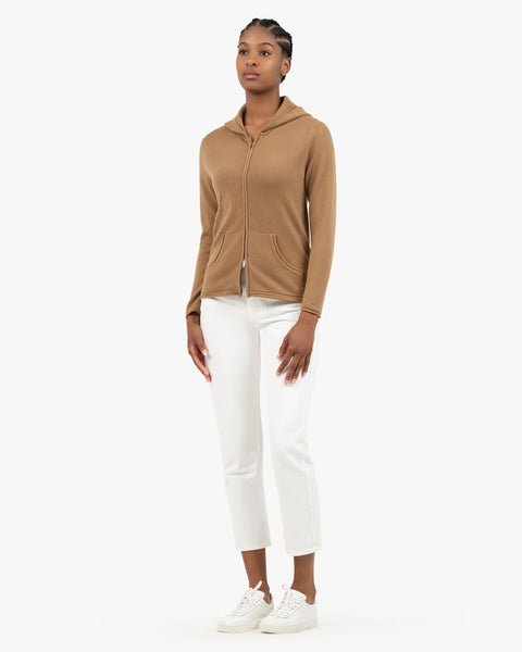 Women's Salò Zip Hoodie - Camel Cashmere