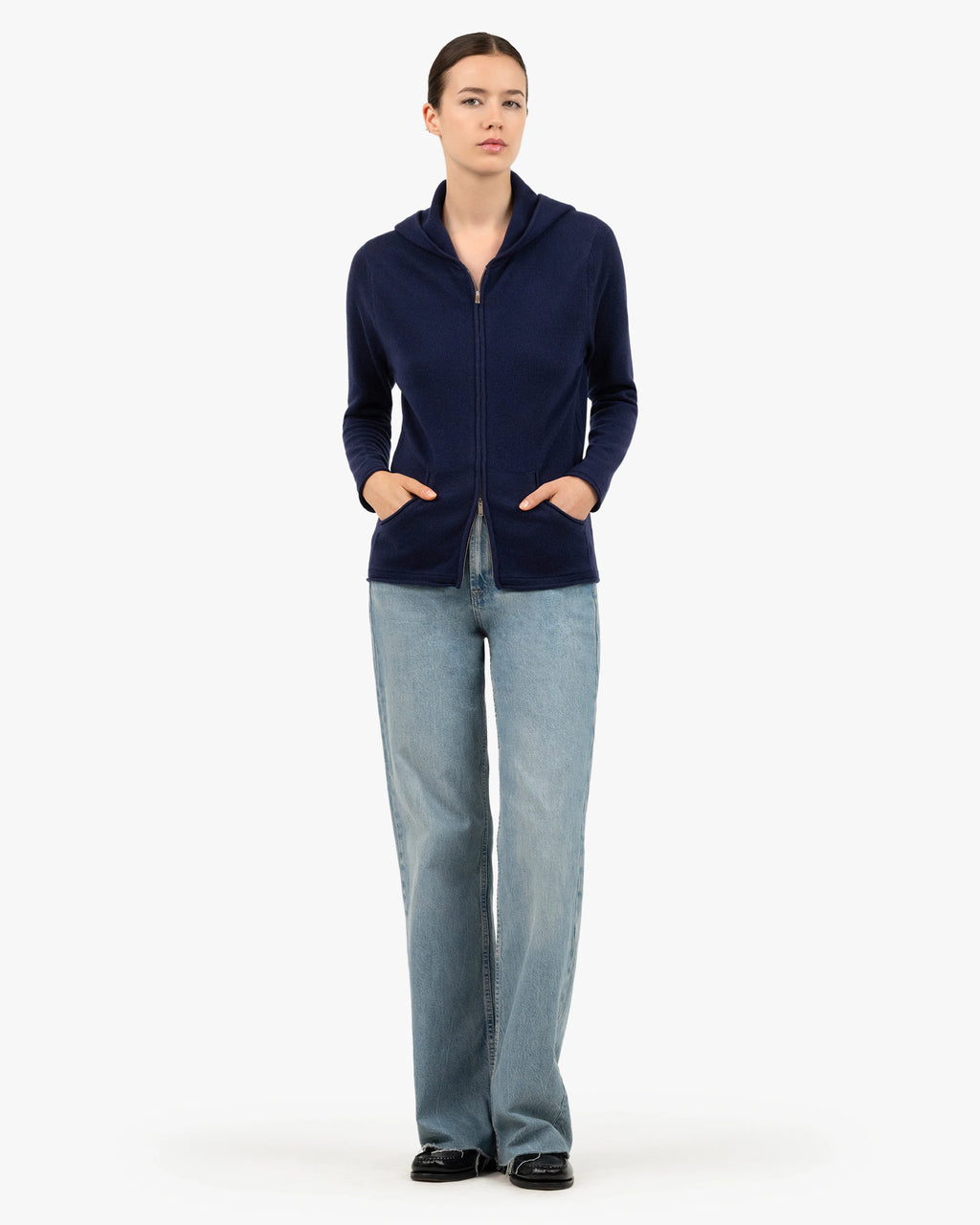 Women's Salò Zip Hoodie - Blue Cashmere