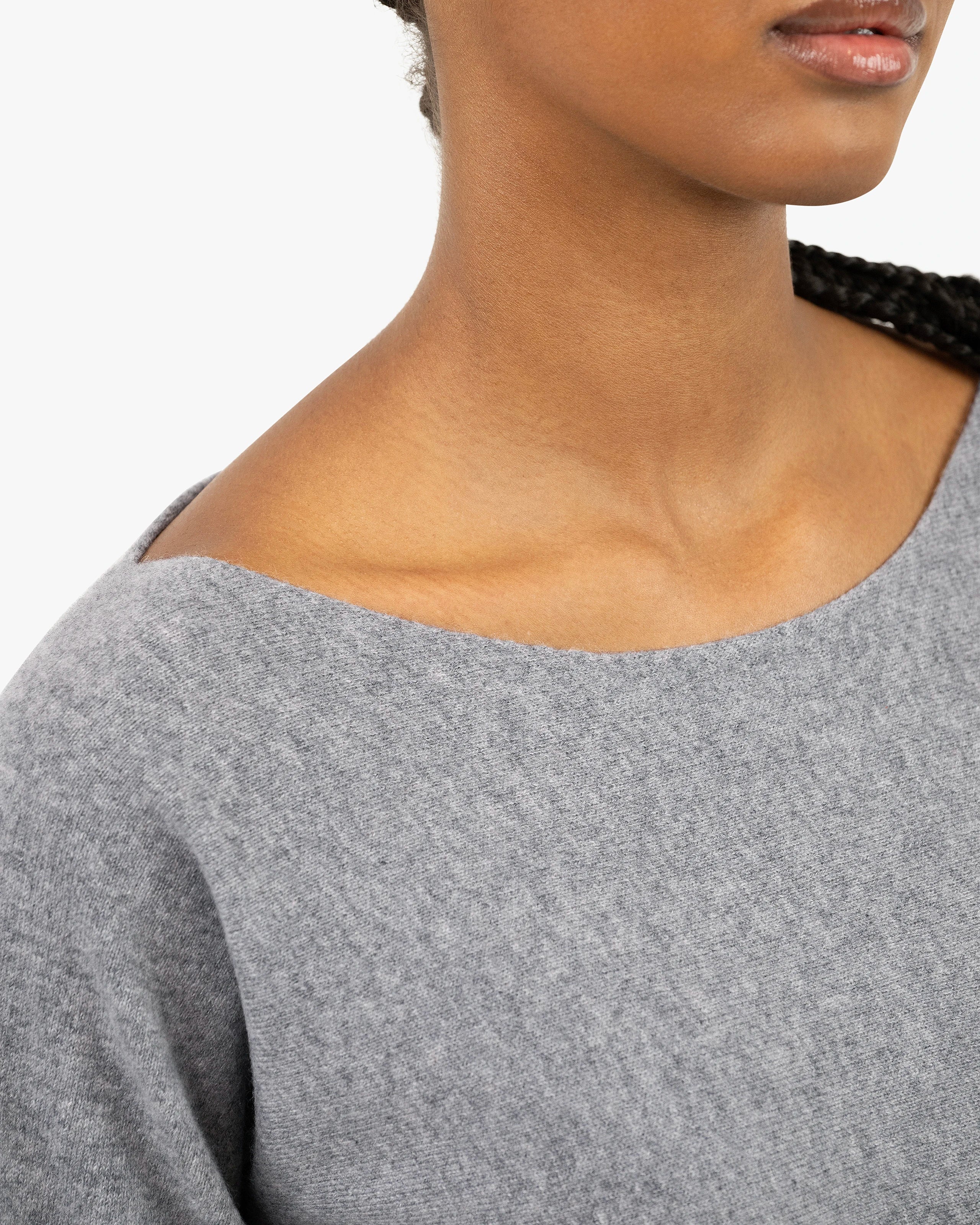 Chaillot Boat Neck Sweater - Medium Grey Cashmere