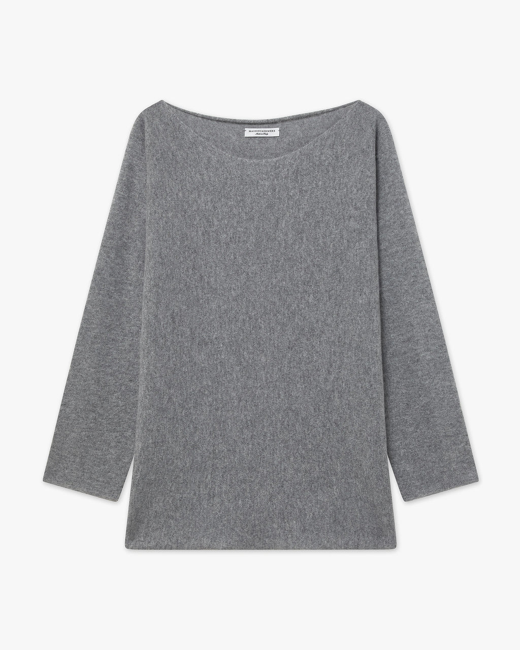 Chaillot Boat Neck Sweater - Medium Grey Cashmere