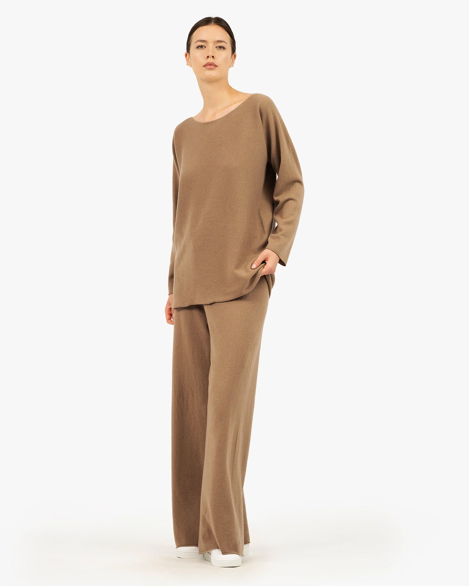 Chaillot Boat Neck Sweater - Camel Cashmere