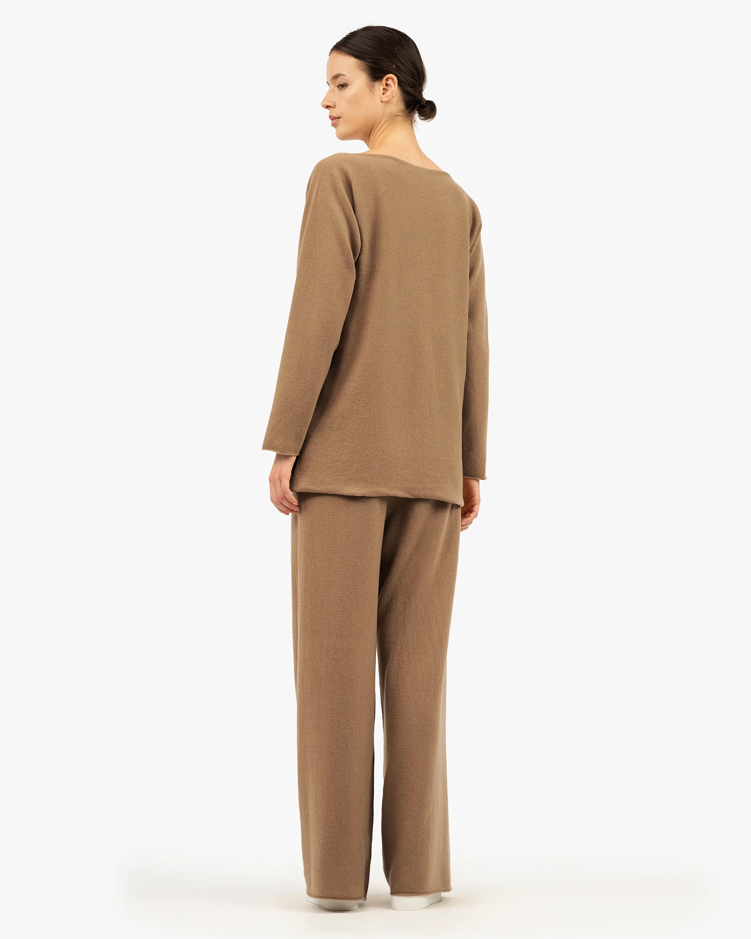 Chaillot Boat Neck Sweater - Camel Cashmere