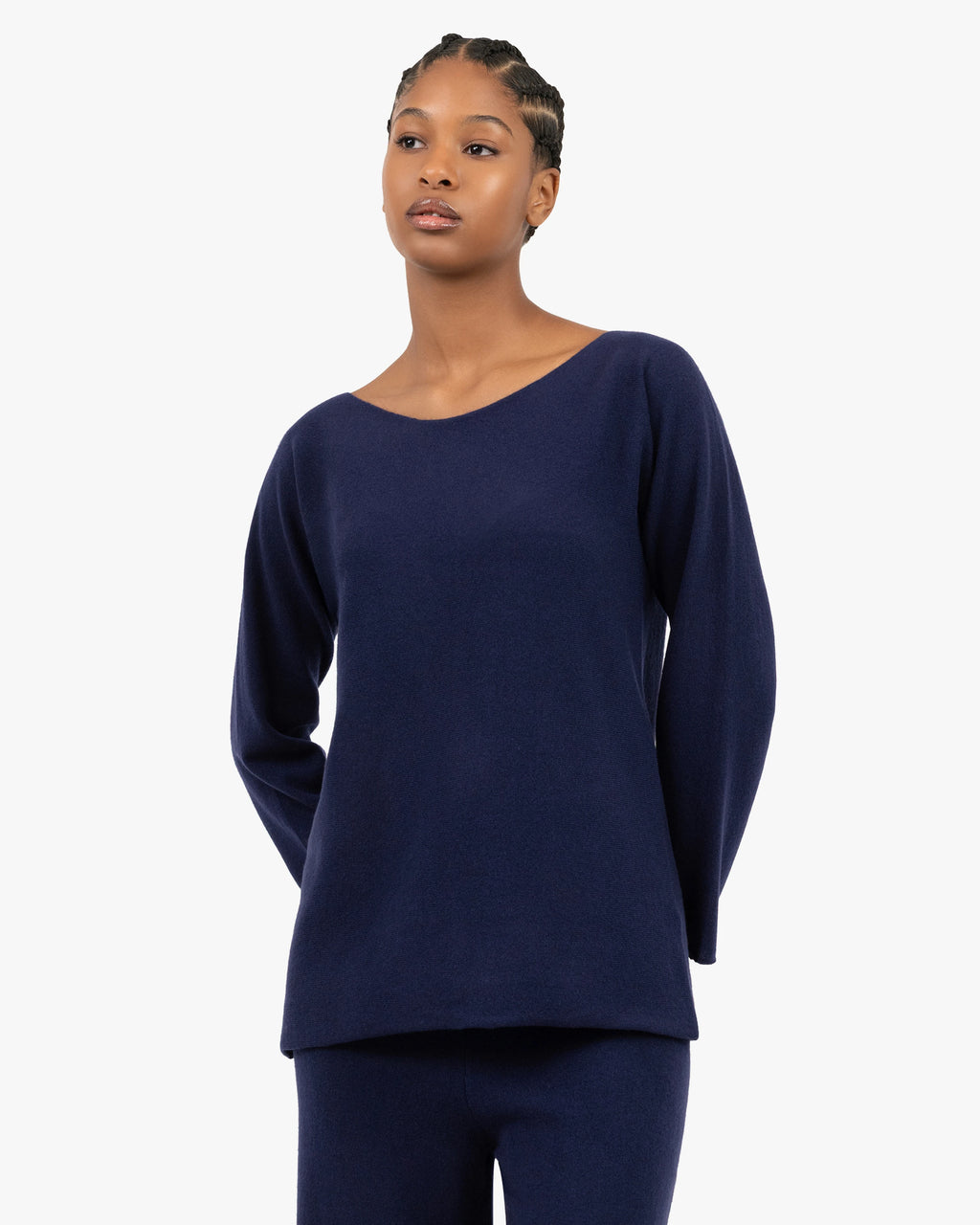 Chaillot Boat Neck Sweater - Blue Cashmere