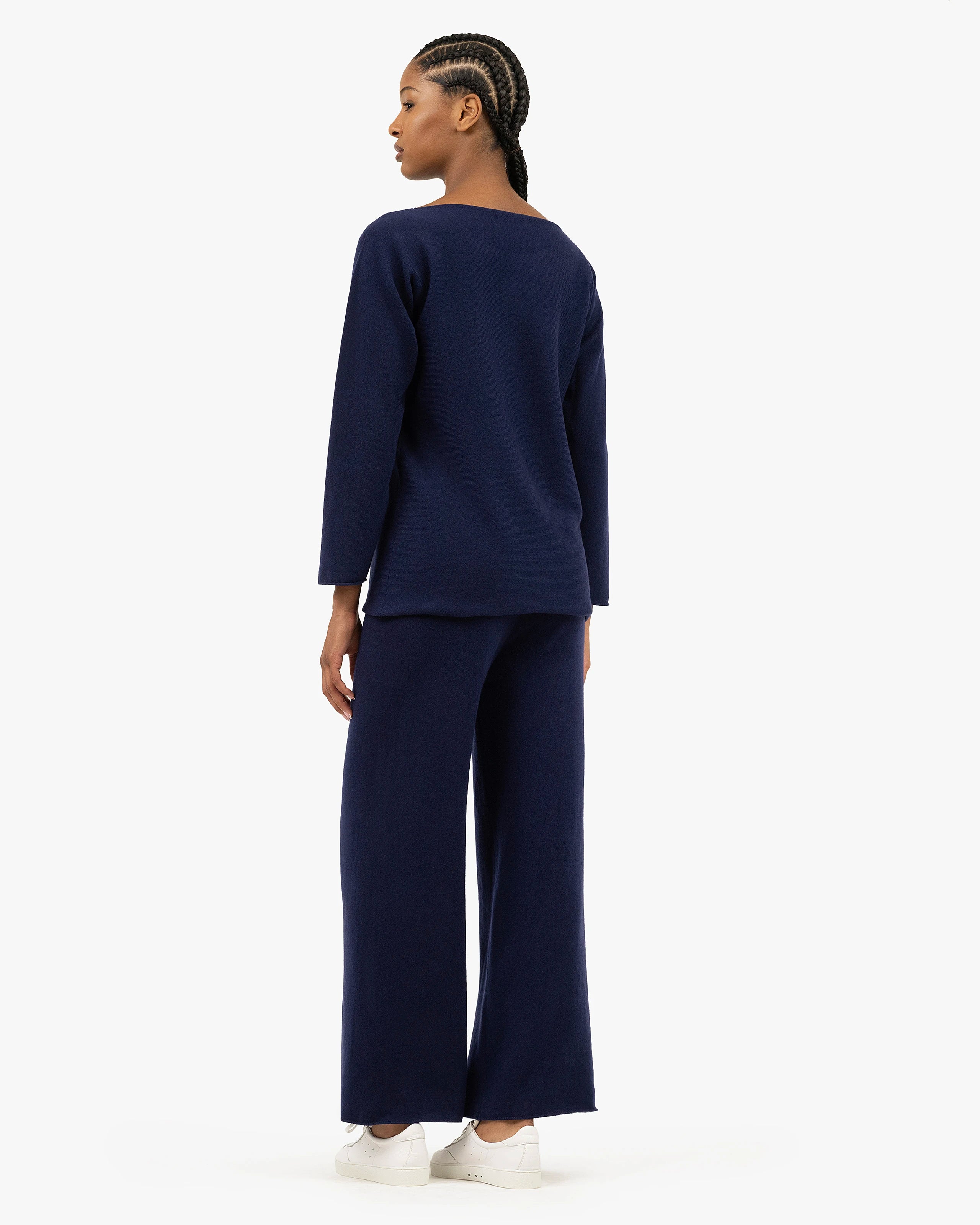 Chaillot Boat Neck Sweater - Blue Cashmere